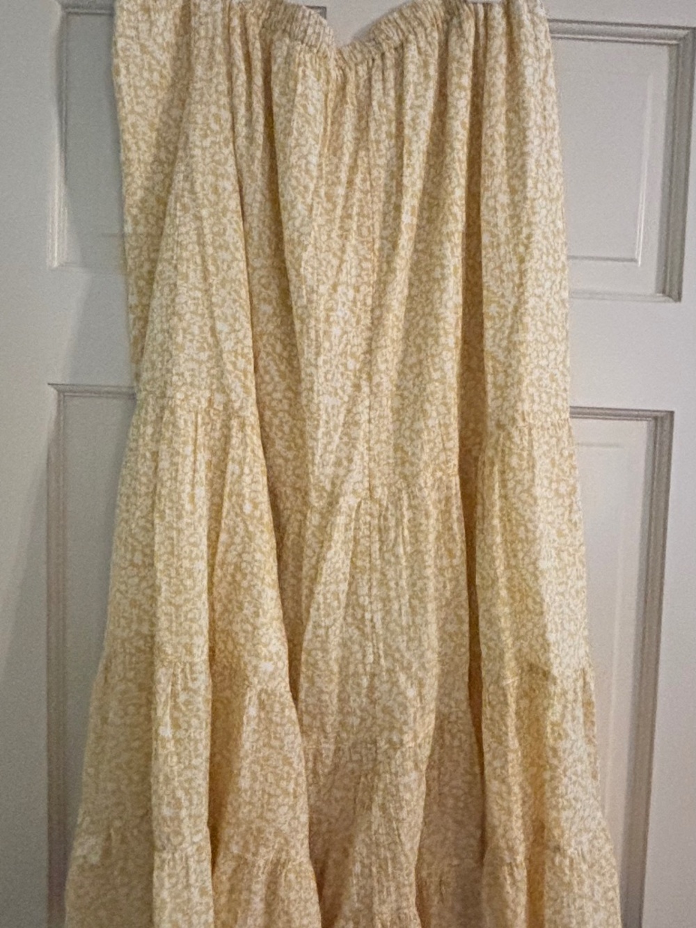 Banana Republic Yellow with white flowers tiered skirt Size medium M